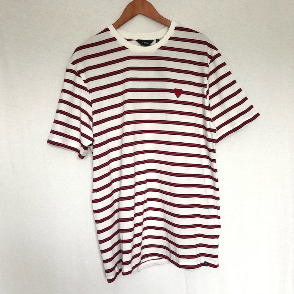 VALA Red and Navy Striped T shirt